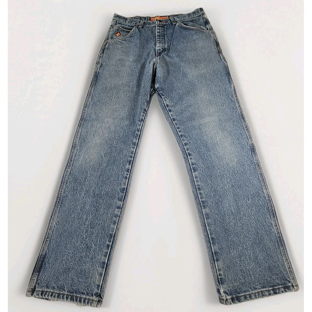 Wrangler FR Riggs Workwear Carpenter Jeans Mens 34x33 Blue CAT2 Flame Resistant